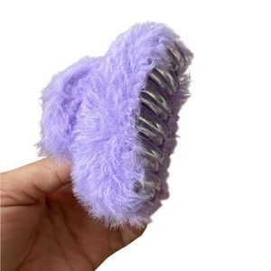 Fluffy Purple Hair Claw Clip